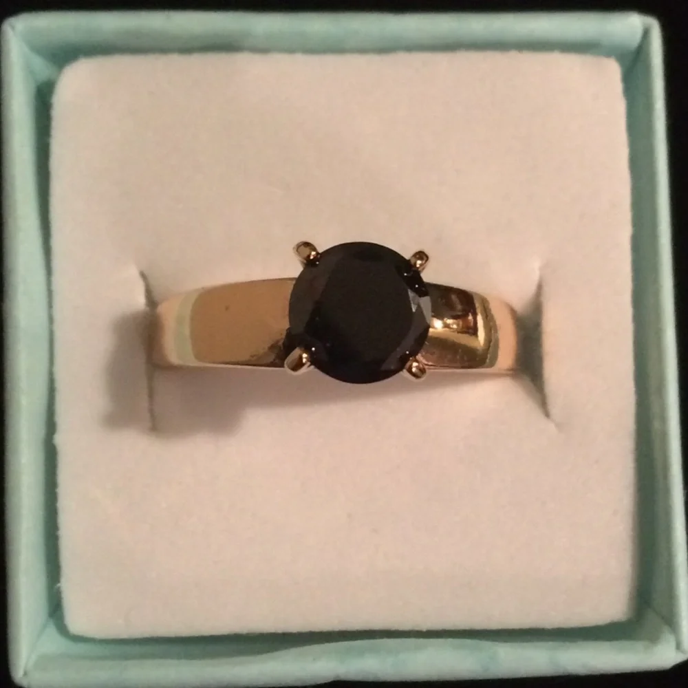 18k Gold Black Quartz Ring 💎 - Picture 3 of 4